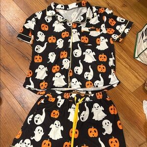 Halloween Ghost and Pumpkin Pajama Set